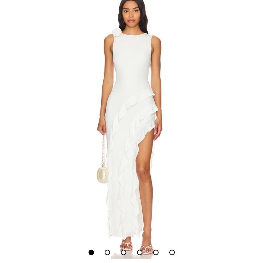 White dress short and long asymmetrical